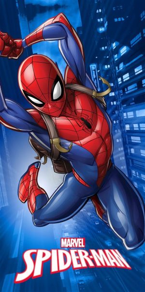DIMcol Πετσέτα Θαλάσσης Quick Dry Marvel Spider-Man 375 70X140 Blue 100% Microfiber