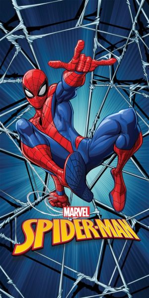 DIMcol Πετσέτα Θαλάσσης Quick Dry Marvel Spider-Man 550 70X140 Blue 100% Microfiber