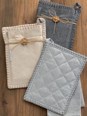 Palamaiki Πιάστρα με πετσέτα κουζίνας 40x70 ΜΗ1300 GREY