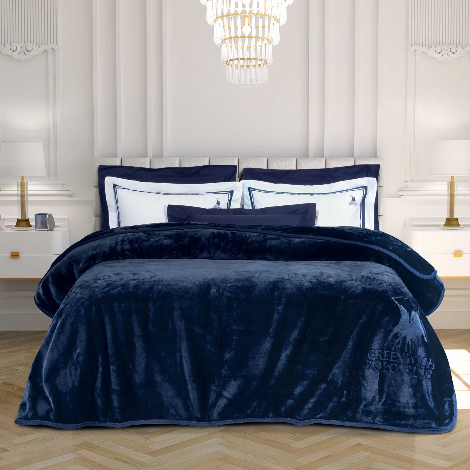 Greenwich Polo Club Κουβερτα Velour Μονη Essential 3439 Blue Blue