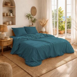 DIMcol Κουβέρτα Πικέ Μονόχρωμη 325 gr/m² 255x270 Petrol 100% Cotton