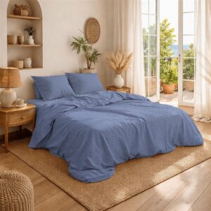 DIMcol Κουβέρτα Πικέ Μονόχρωμη 325 gr/m² 255x270 Classic Blue 100% Cotton