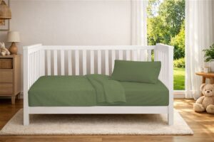 DIMcol Κουβέρτα Πικέ bebe Μονόχρωμη 325 gr/m² 125x150 Olive 100% Cotton