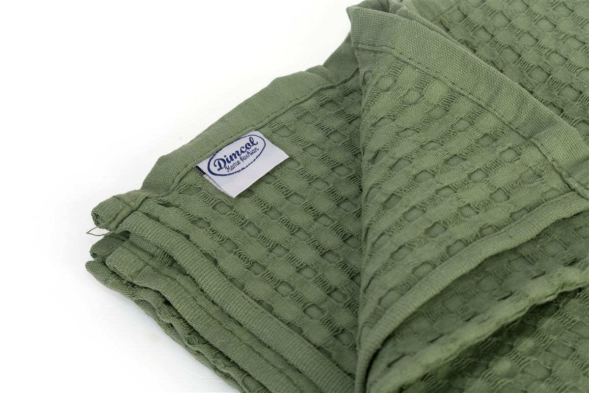 DIMcol Κουβέρτα Πικέ bebe Μονόχρωμη 325 gr/m² 85x110 Olive 100% Cotton - Image 2
