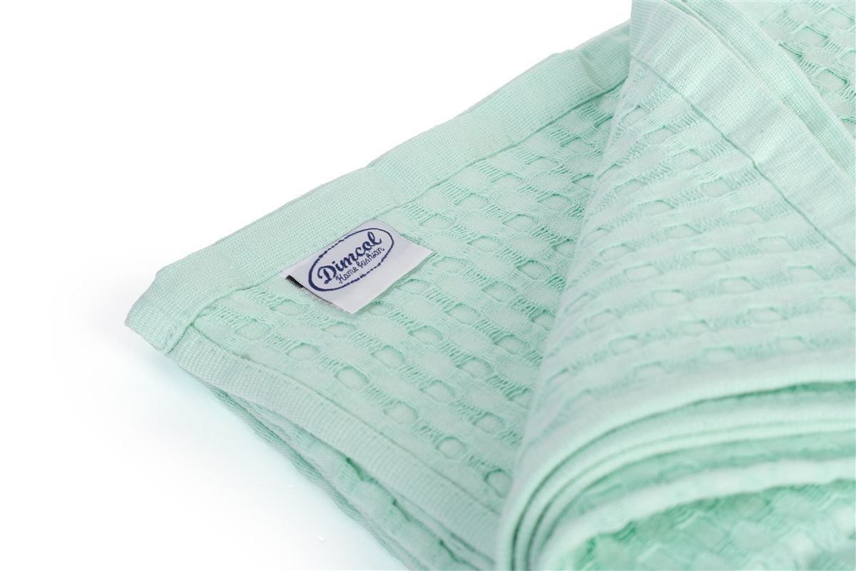 DIMcol Κουβέρτα Πικέ Μονόχρωμη 325 gr/m² 165x270 Mint 100% Cotton - Image 2