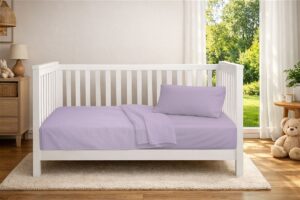 DIMcol Κουβέρτα Πικέ bebe Μονόχρωμη 325 gr/m² 125x150 Pastel Lilac 100% Cotton