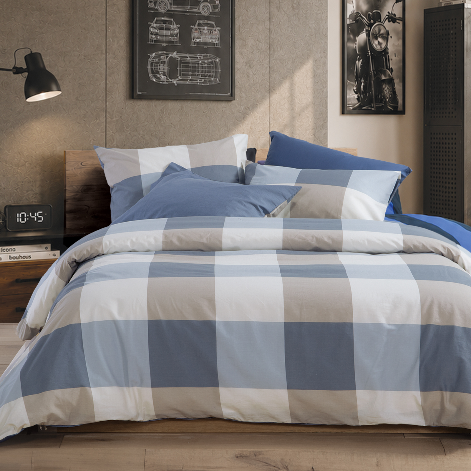 Nef-Nef Homeware ΠΑΠΛΩΜΑΤΟΘΗΚΗ ΒΑΜΒ.CASUAL CHECK ΣΕΤ Υ/ΠΛΗ GREY 240x230