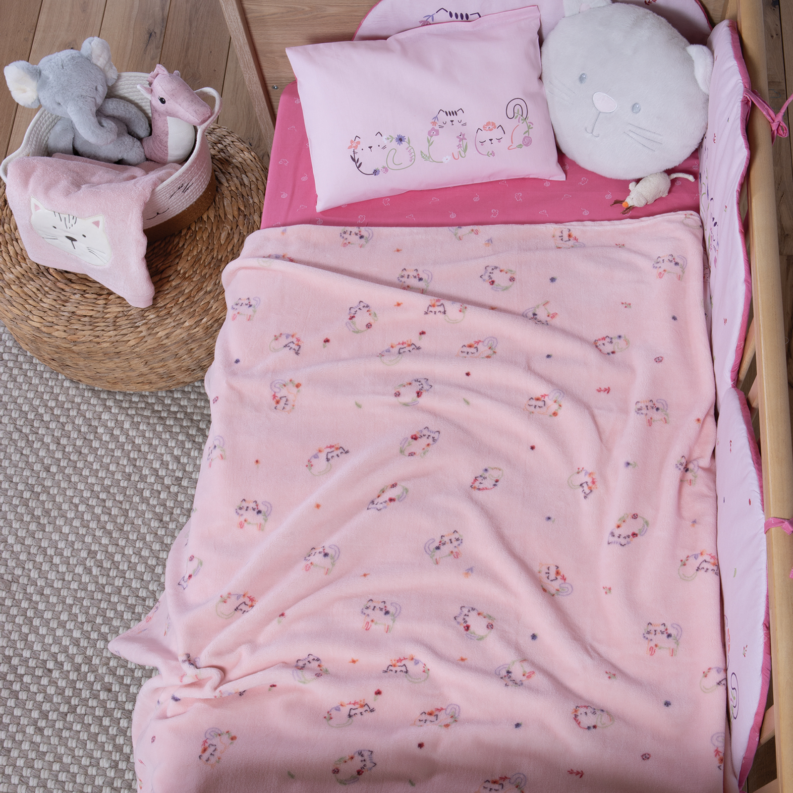 Nef-Nef Homeware ΚΟΥΒΕΡΤΑ FLEECE ΠΟΛ.CATS ARE PERFECT 75X110