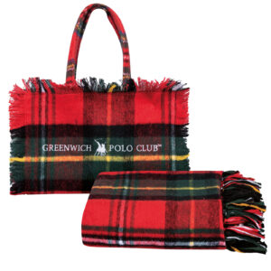 Greenwich Polo Club Ριχτάρι Με Τσάντα Μικρή Essential 130x170 2533 Green-Red
