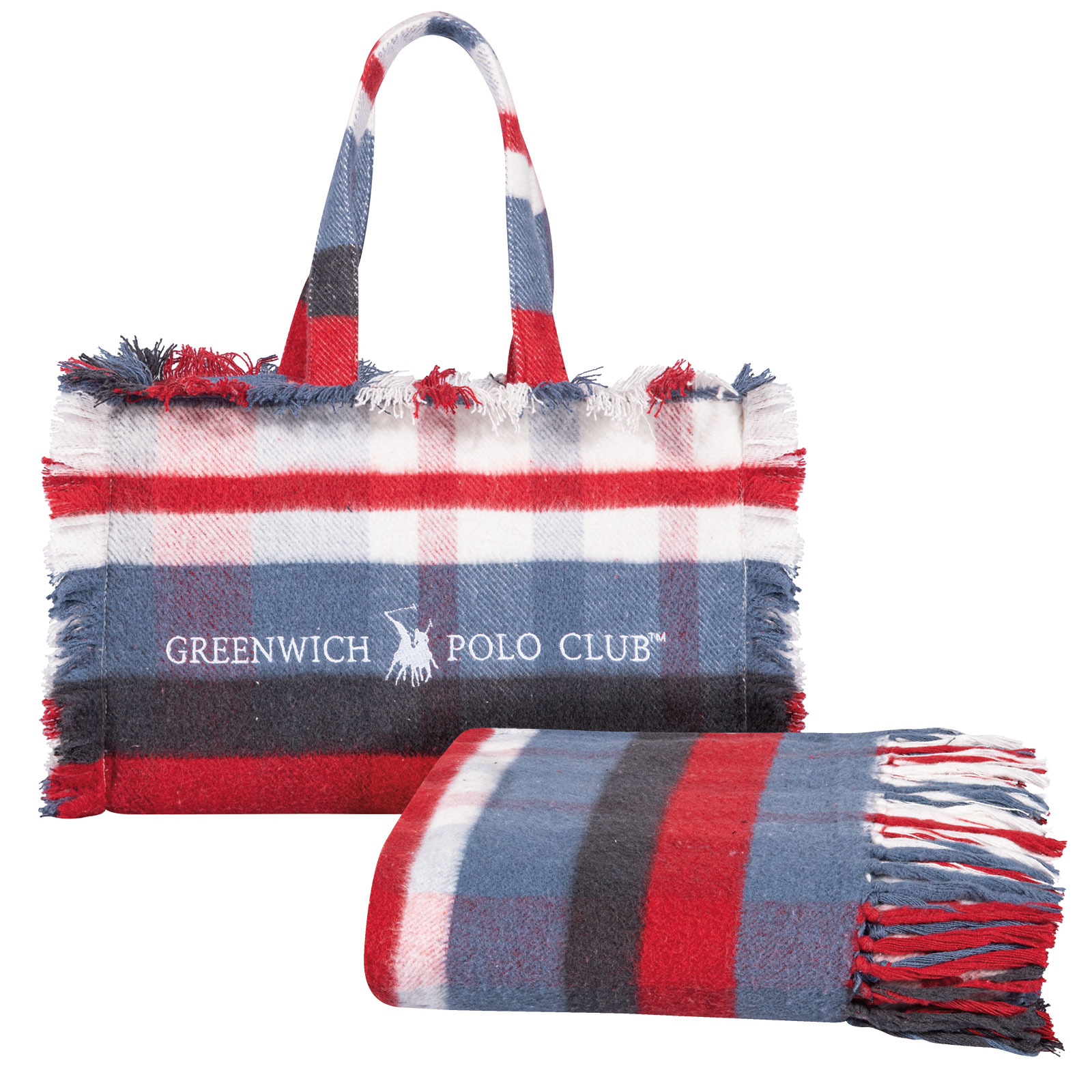 Greenwich Polo Club Ριχτάρι Με Τσάντα Μεγάλη Essential 130x170 2531 Blue-Red