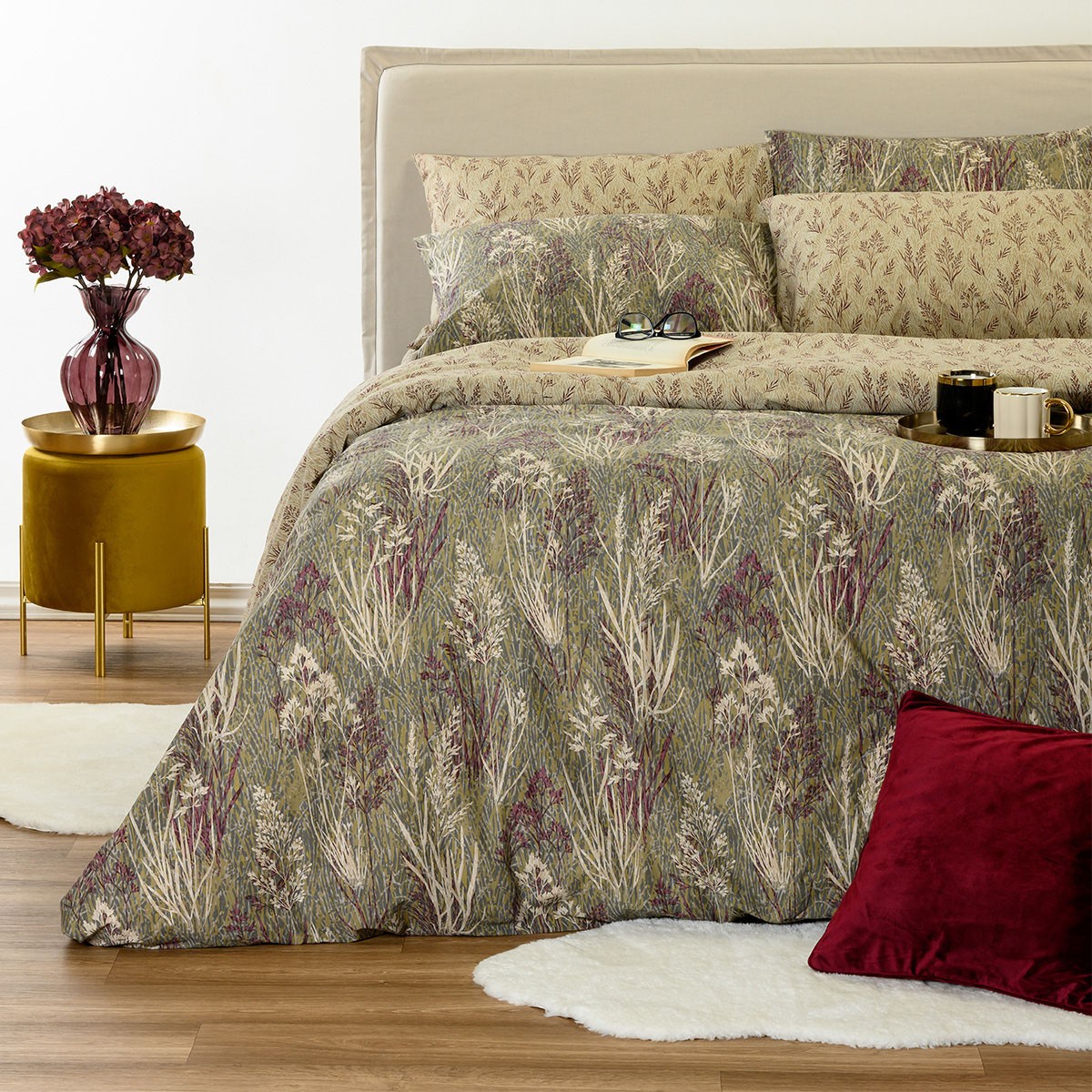 Melinen Home Σετ Σεντονια Υπερδιπλα (Λ) Denver Olive Ultra Line (160Χ200+32) 235Χ270