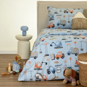 Melinen Home Σετ Σεντονια Φανελενια Μονα (Λ) Bob Blue (100X200+32) Winter Line Kids 170Χ270