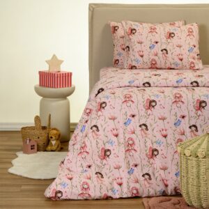 Melinen Home Σετ Σεντονια Φανελενια Μονα Naida Pink (170X270) Winter Line Kids 170Χ270