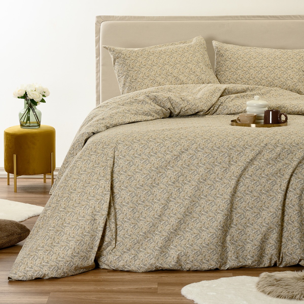 Melinen Home Παπλωματοθηκη Φανελενια Μονη Elsa Beige (165X245) 165Χ245