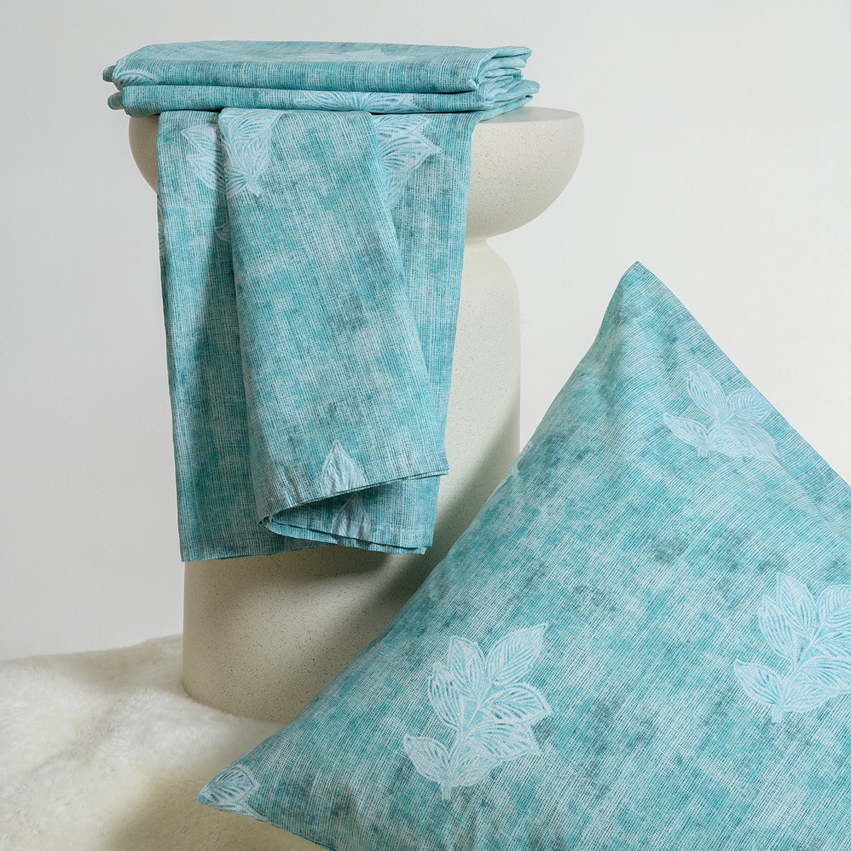 Melinen Home Σεντονι (Σετ 3 Τεμ.) 160Χ200+32 Paloma Petrol Casual Line Mini 50Χ70cm