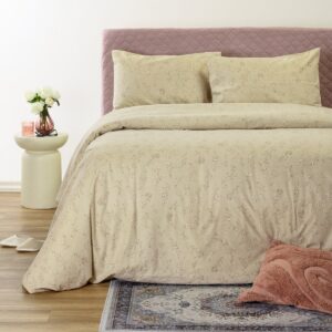 Melinen Home Παπλωματοθηκη Φανελενια Υπερδιπλη Bianca Beige (225X245) 225Χ245