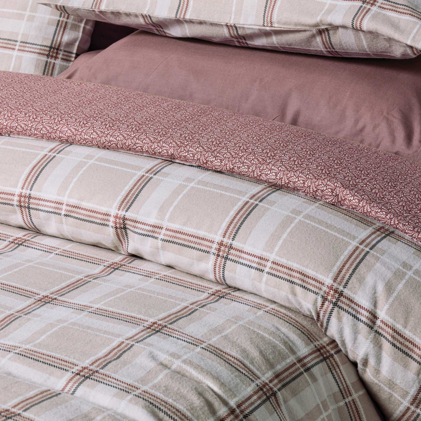 Das Home Σετ Παπλωματοθήκη Μονή Happy Flannel 160x240 9701 Taupe - Image 2