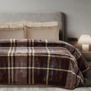 Das Home Κουβερτα Velour Υπερδιπλη 1384 Brown Brown