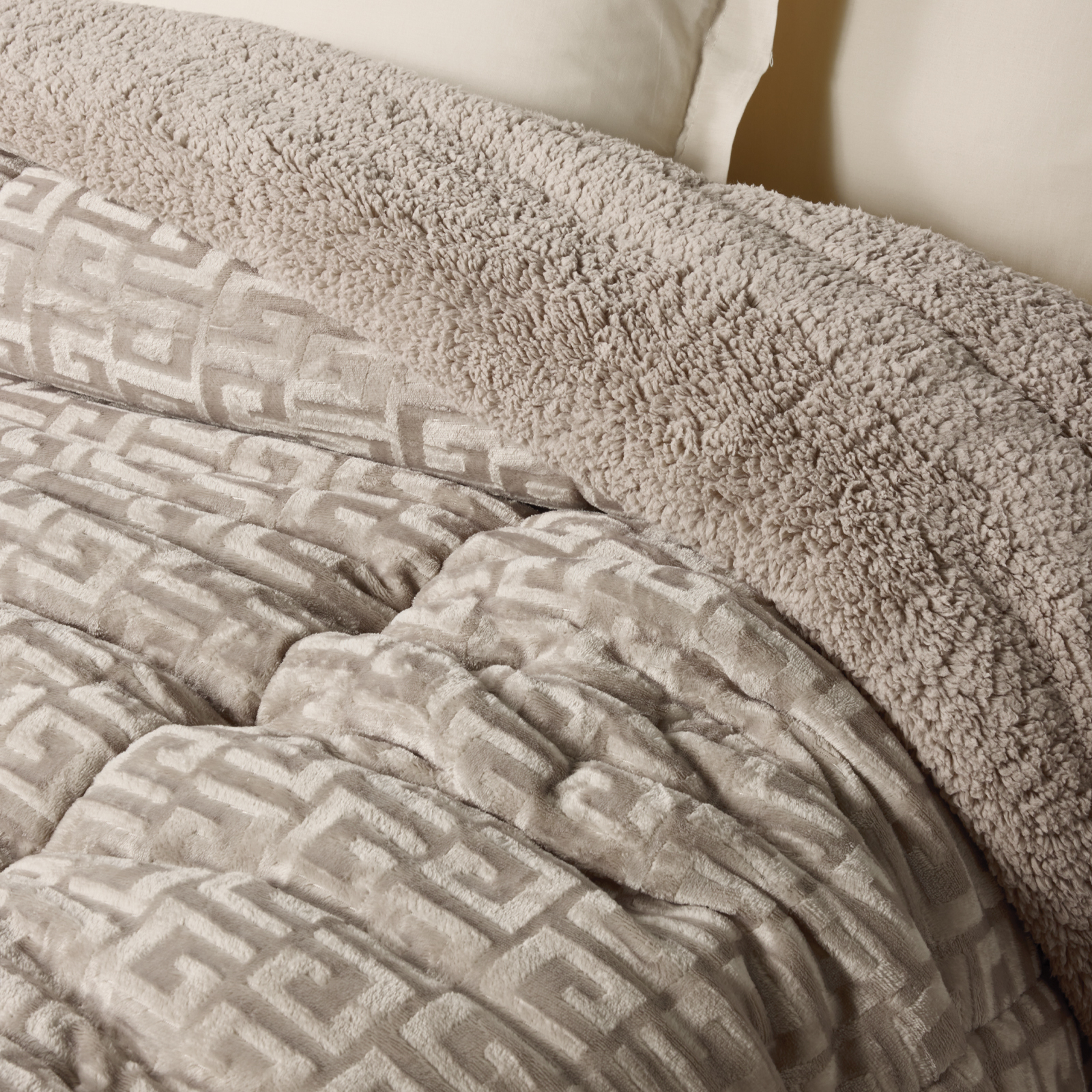 Das Home Κουβερτοπαπλωμα Sherpa Μονο 1393 Taupe Taupe - Image 2