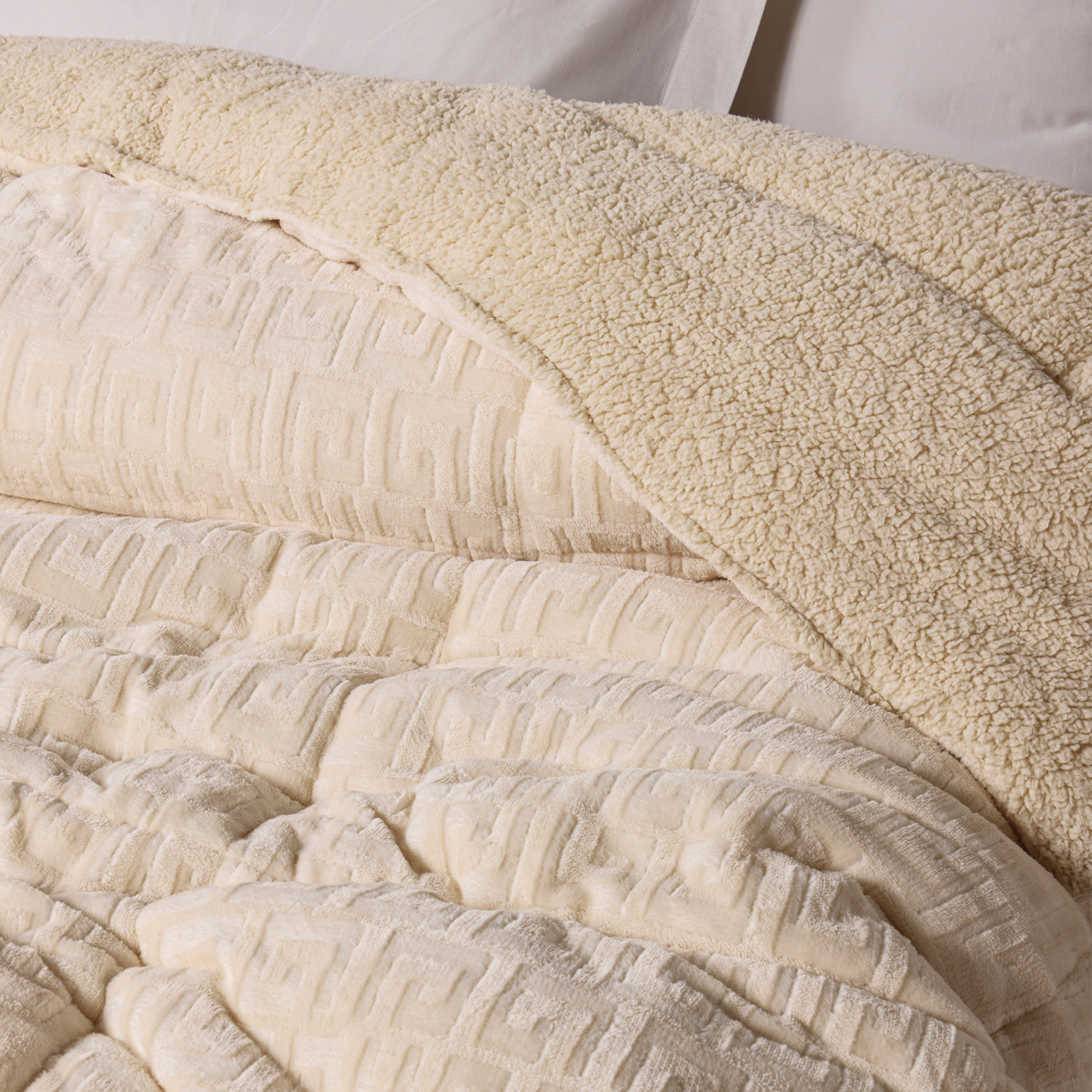 Das Home Κουβερτοπαπλωμα Sherpa Υπερδιπλο 1394 Beige Beige - Image 2