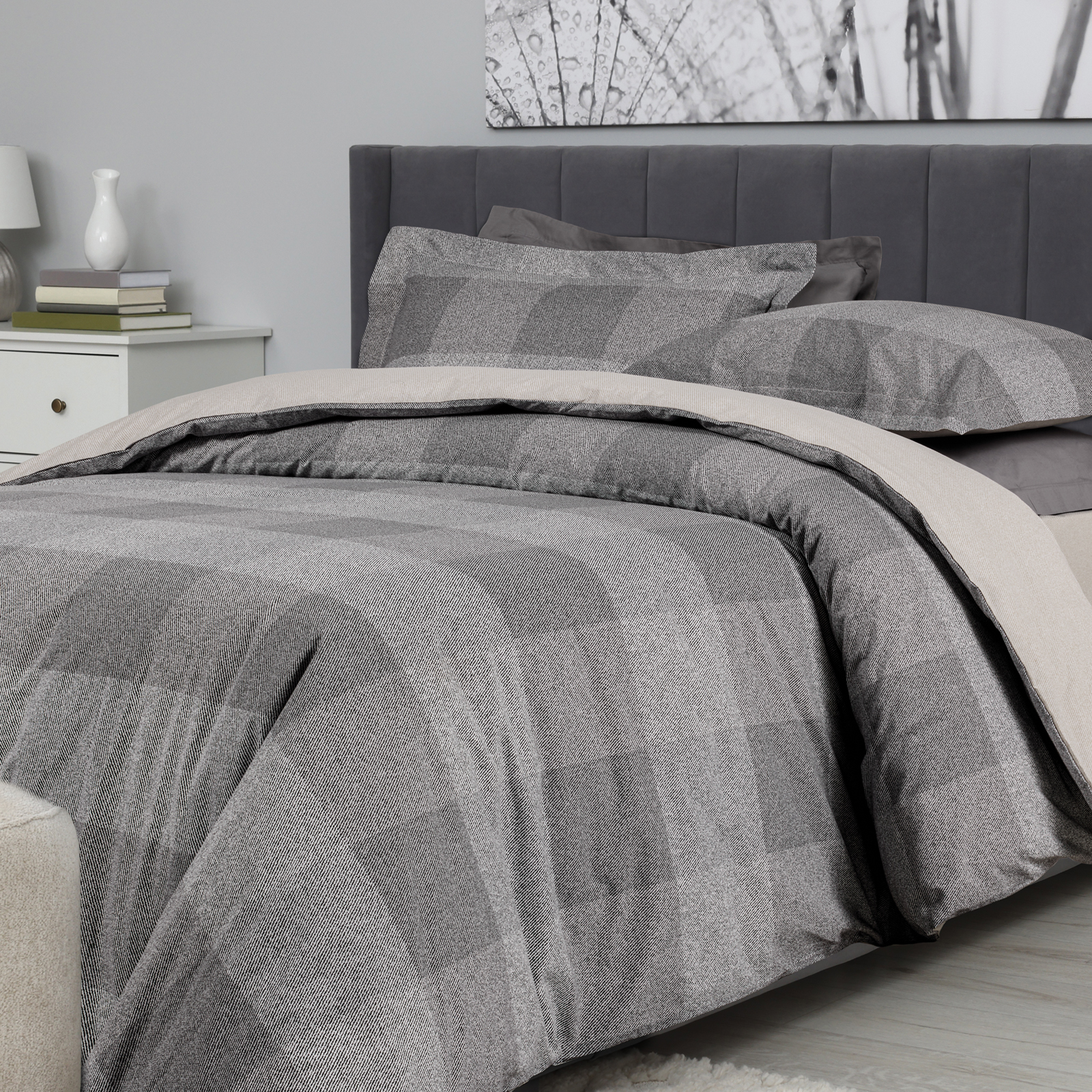 Das Home Σετ Σεντονια Υπερδιπλα Με Λαστιχο Casual 5458 Beige - Grey Beige - Grey