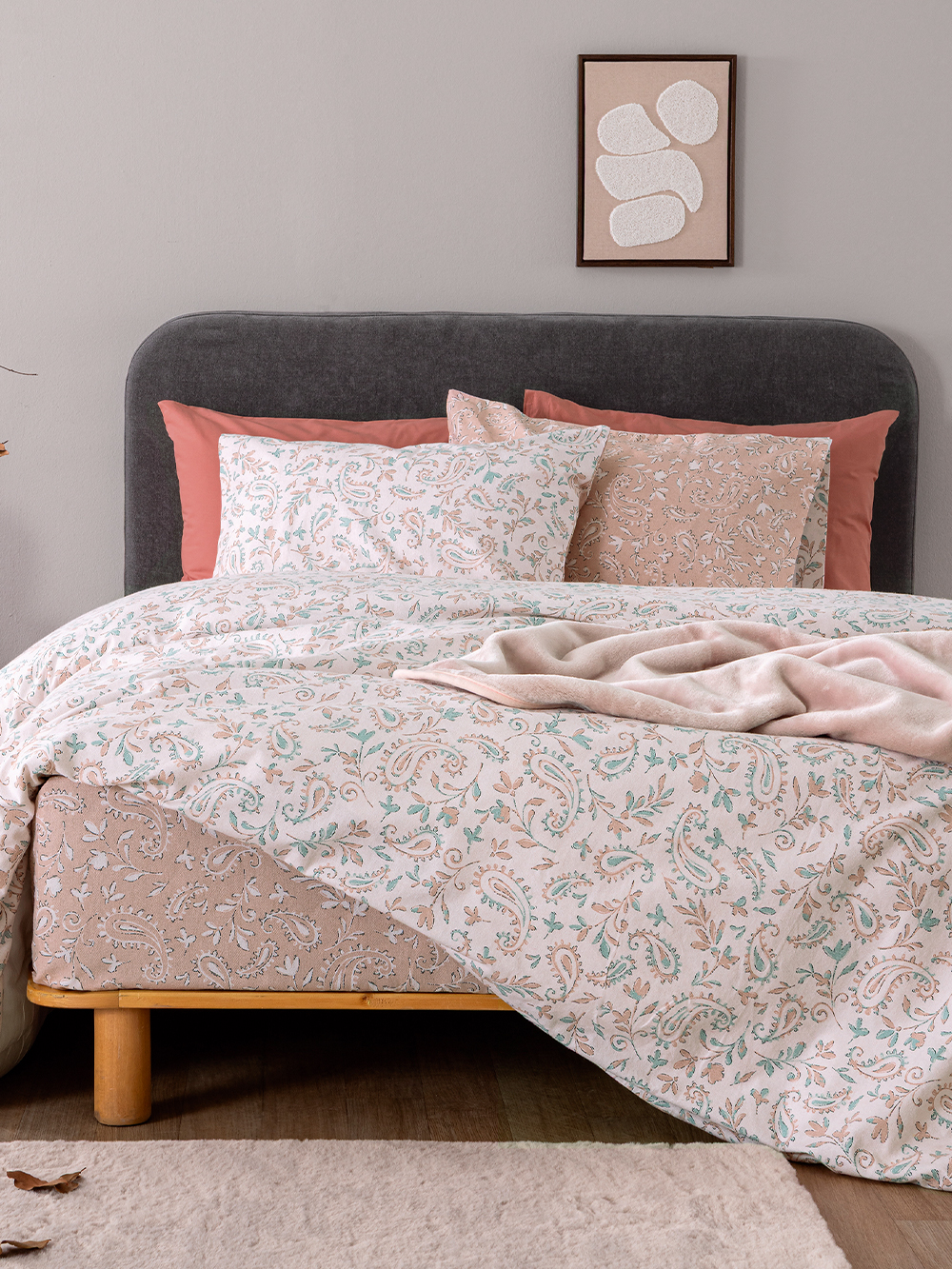 Palamaiki Σετ Παπλωματοθήκη Υπέρδιπλη Flannel Beauty 240x250 FB0247