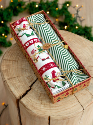 Palamaiki Σετ 2 πετσέτες κουζίνας 40x70 σε κουτί Christmas Collection CC105