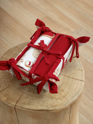 Palamaiki Σετ 2 πετσέτες κουζίνας 40x70 σε καλάθι Christmas Collection CC107