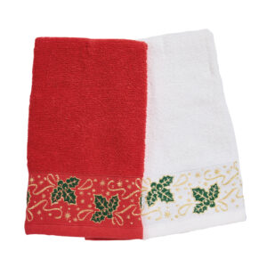 Das Home Christmas Ποτηροπανα Σετ 2Τμχ 30X50 0909 Red - White Red - White