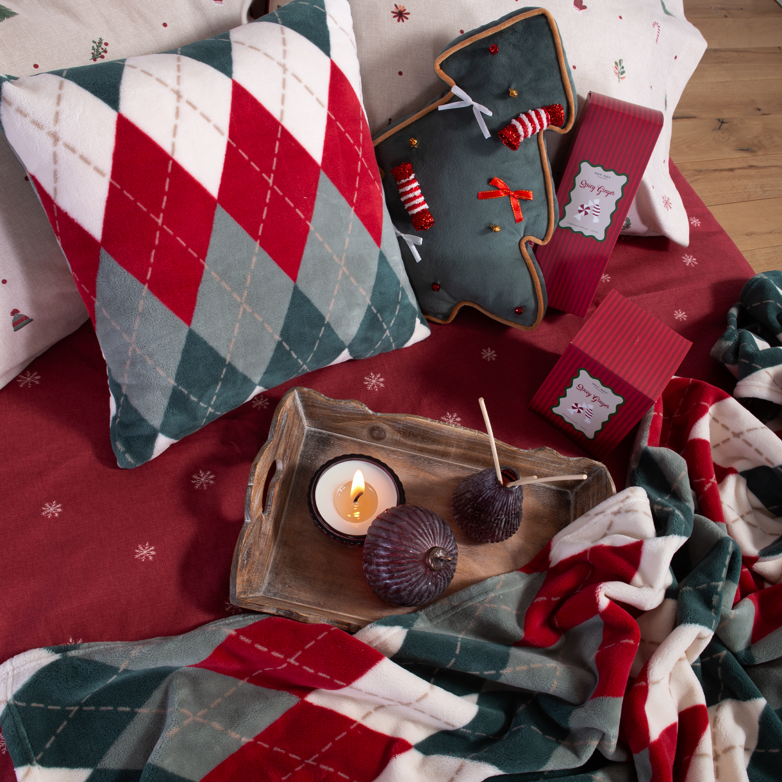 Nef-Nef Homeware ΚΟΥΒΕΡΤΑΚΙ ΚΑΝΑΠΕ ΠΟΛ.WINTER RHOMBUS 130X180 - Image 3