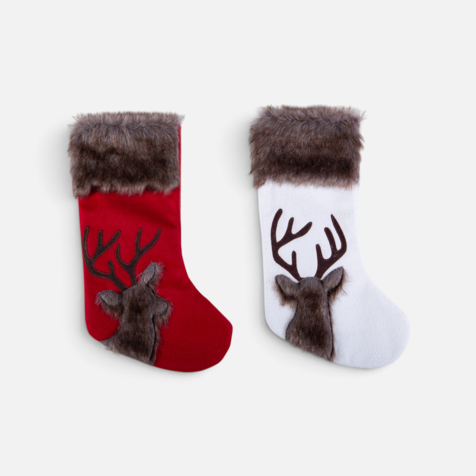 Nef-Nef Homeware Χριστουγεννιάτικη Κάλτσα Reindeer 16x43 Λευκό - Image 2