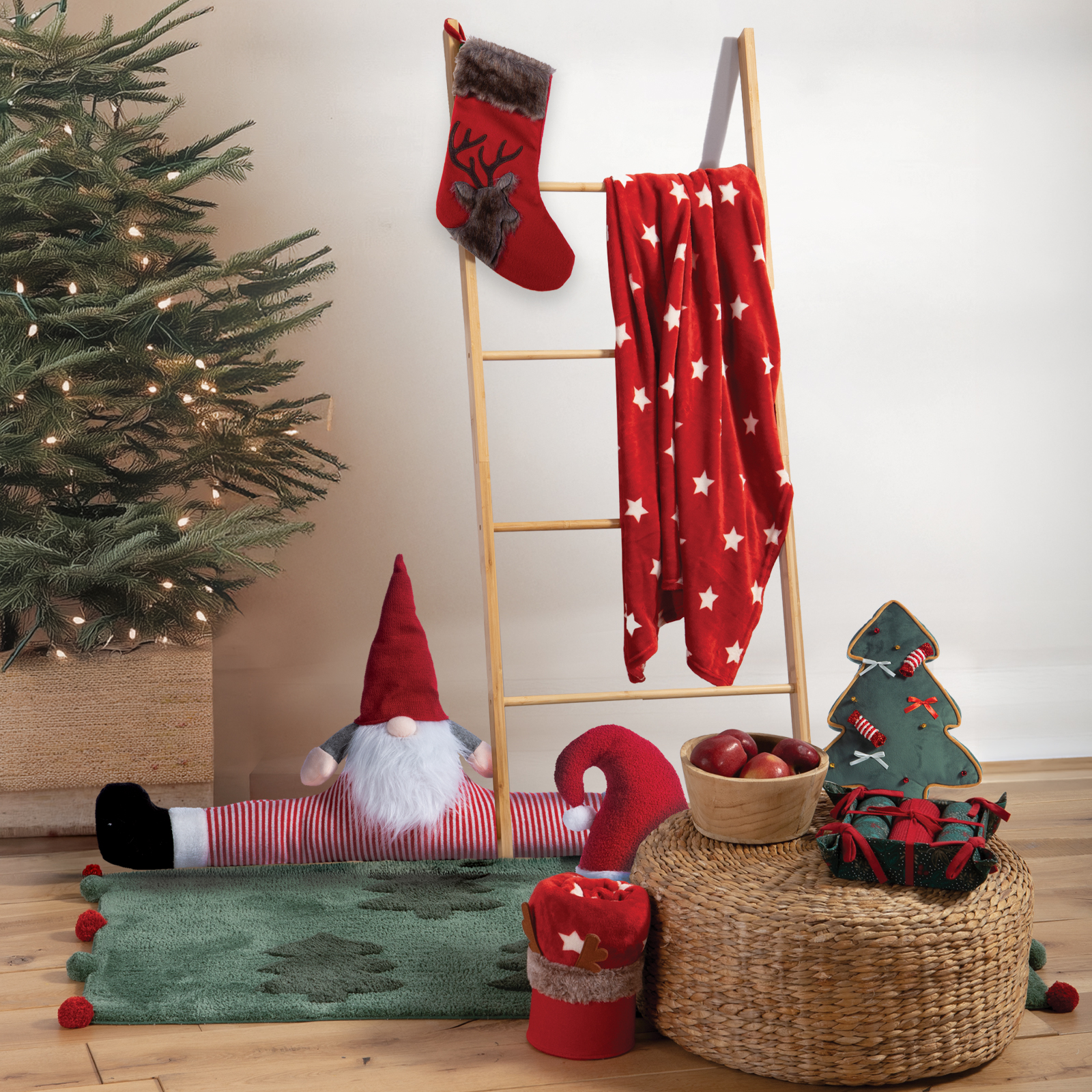 Nef-Nef Homeware Χριστουγεννιάτικη Κάλτσα Reindeer 16x43 Κόκκινο - Image 3