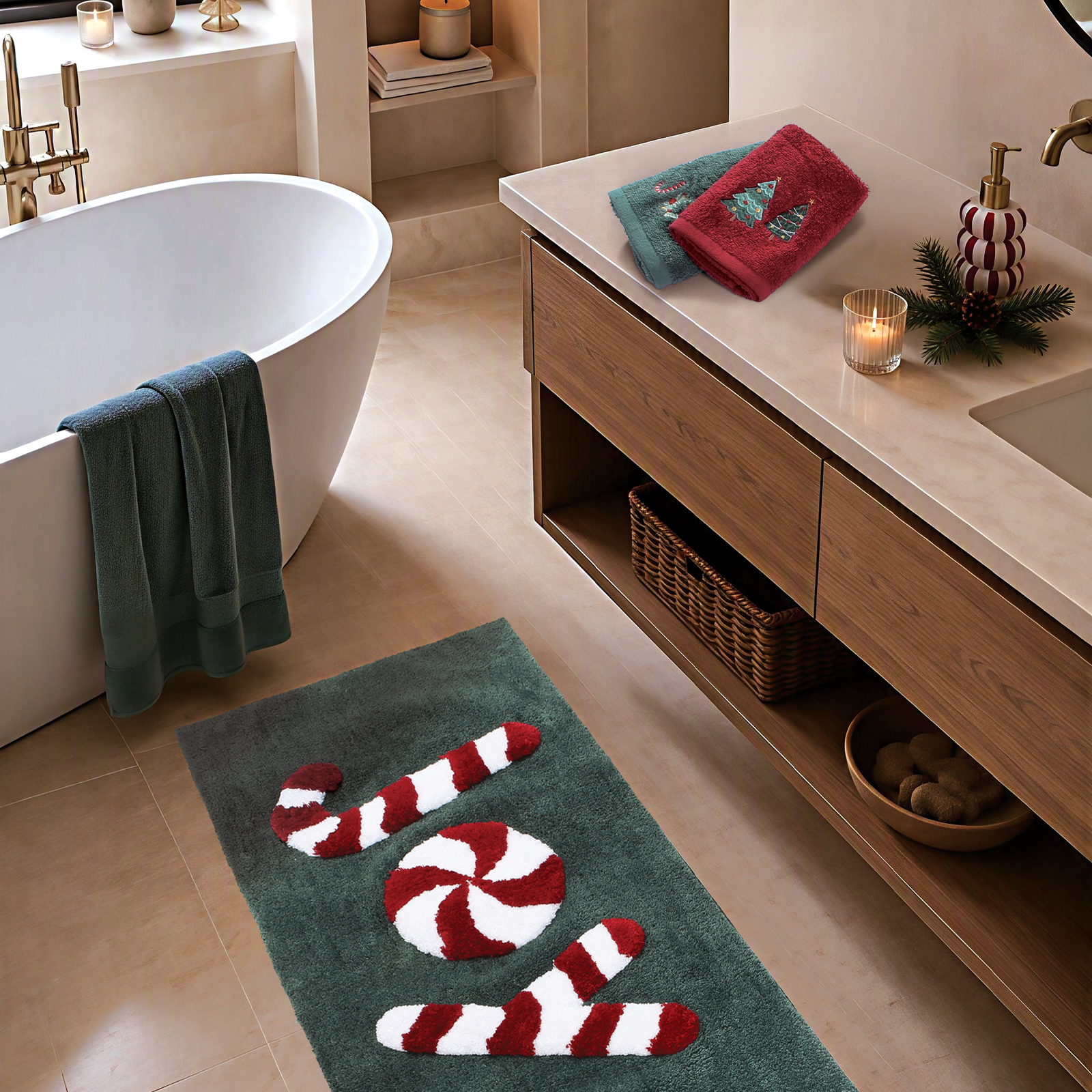 Nef-Nef Homeware Ταπέτο Μπάνιου Joy 70x140 Πράσινο - Image 2