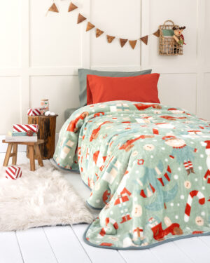 Nima Kids Κουβέρτα Βελουτέ Μονή 160x220 - Santa Snug Πράσινο