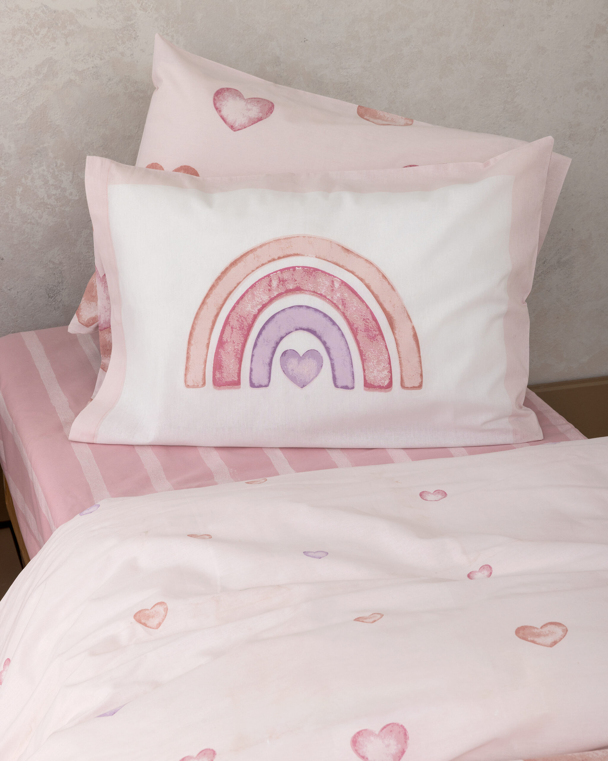 Nima Kids Σετ Σεντόνια Ημίδιπλα - Hearty Ροζ - Image 2