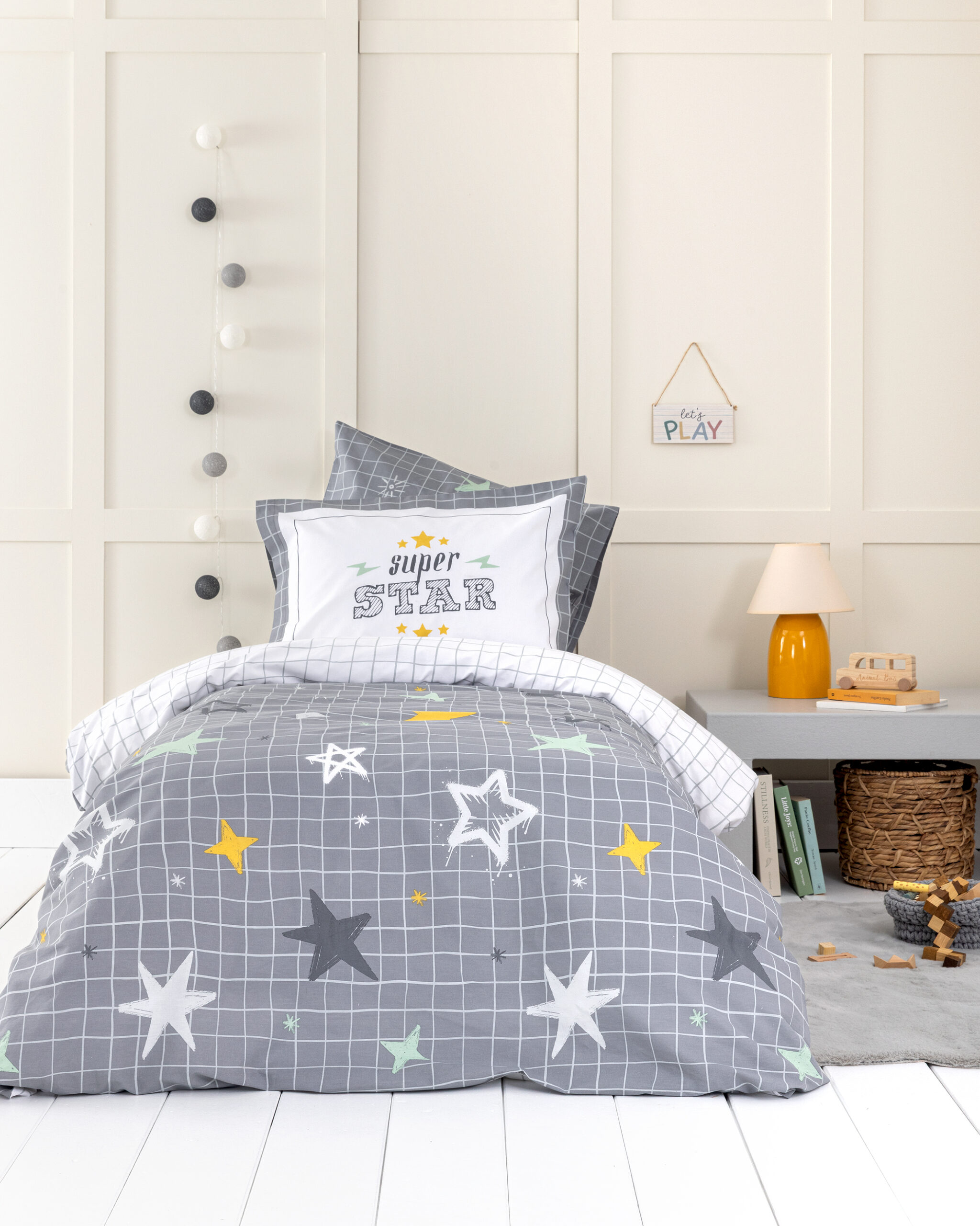 Nima Kids Σετ Σεντόνια Μονά - Starlight Γκρι