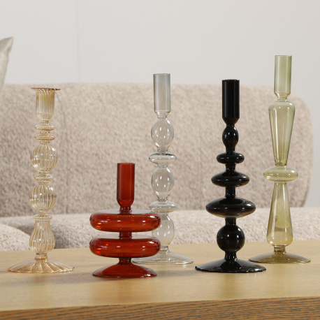 Nef-Nef Homeware Κηροπήγιο Γυάλινο Jamal 9x30,5 Green